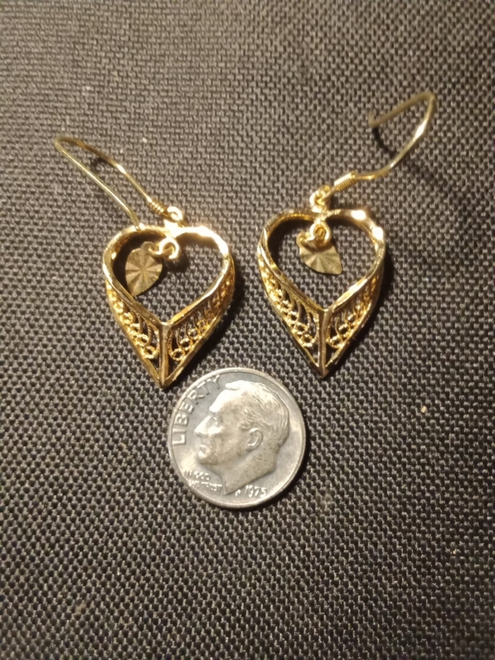 Heart Filigree Drop Earrings